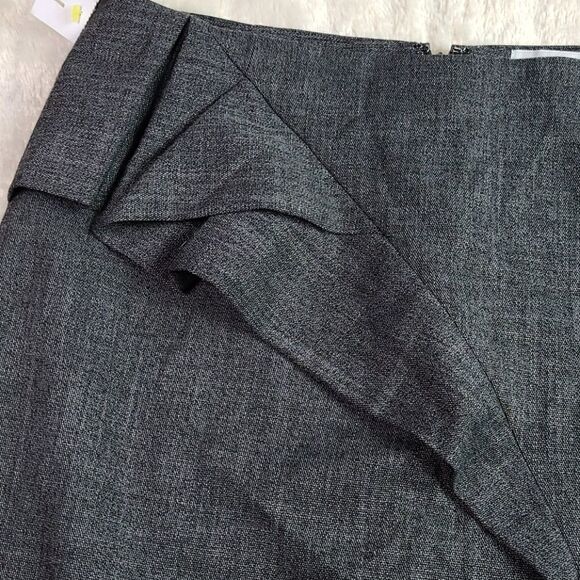 The Limited Side Drape Pencil Skirt Jodi Arnold Charcoal Trendy Mini Ruffle - Picture 3 of 5
